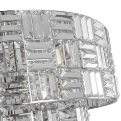 Glam Chrome Spark Cut Crystal Tiered Round Chandelier