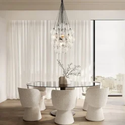 Glam Cluster Textured Water Glass Globe Bubble Chandelier