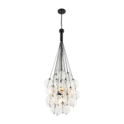 Glam Cluster Textured Water Glass Globe Bubble Chandelier