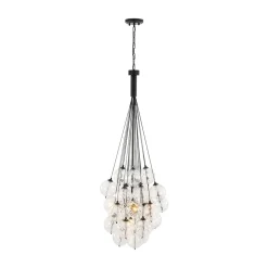 Glam Cluster Textured Water Glass Globe Bubble Chandelier