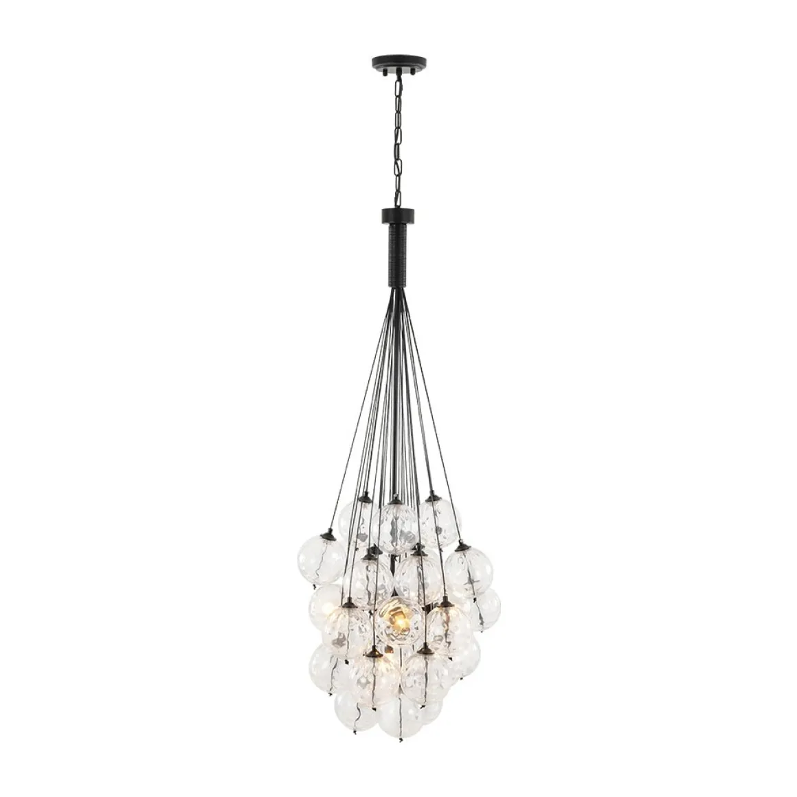 Glam Cluster Textured Water Glass Globe Bubble Chandelier
