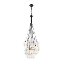 Glam Cluster Textured Water Glass Globe Bubble Chandelier