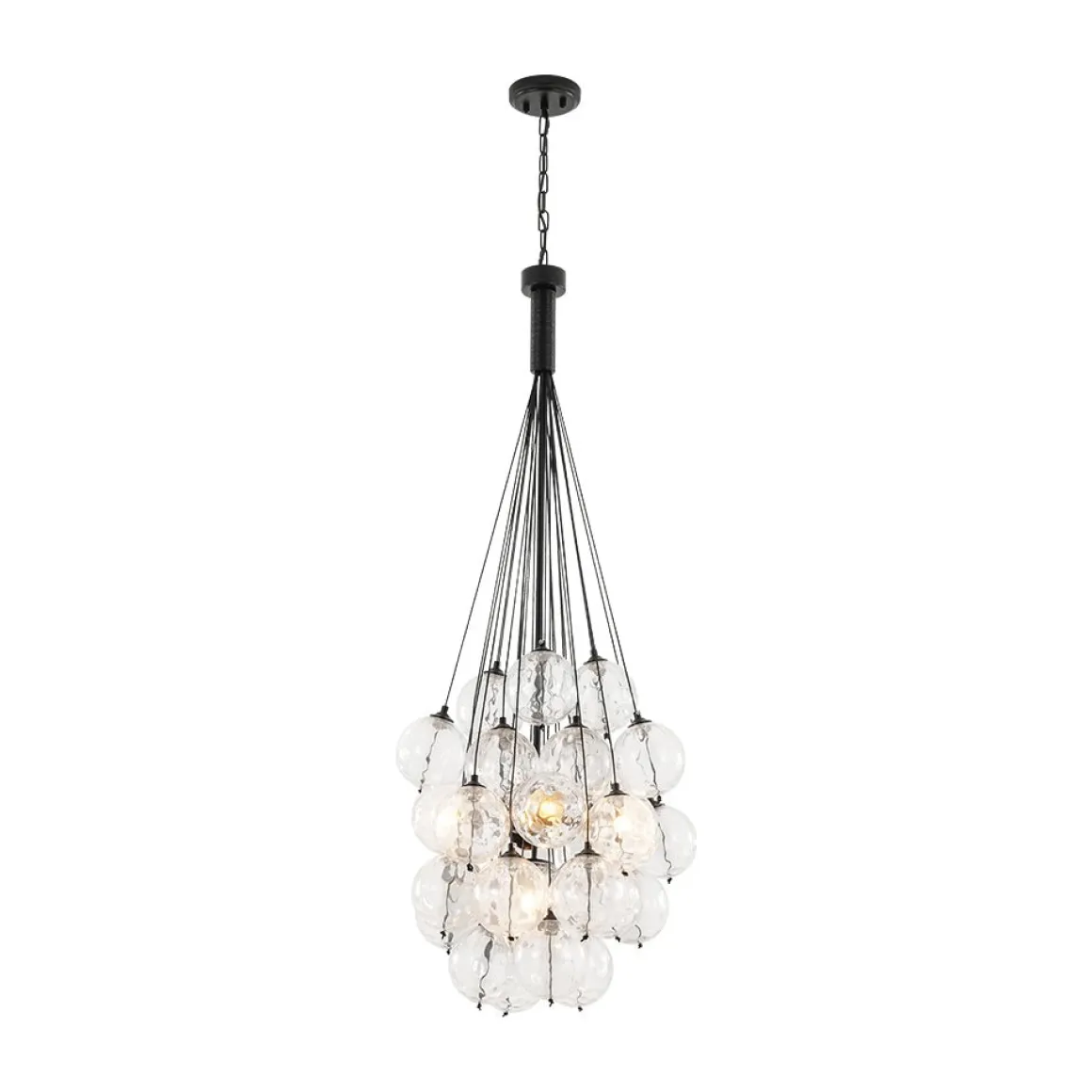Glam Cluster Textured Water Glass Globe Bubble Chandelier