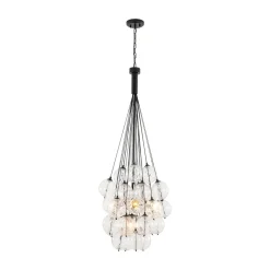 Glam Cluster Textured Water Glass Globe Bubble Chandelier