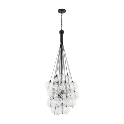 Glam Cluster Textured Water Glass Globe Bubble Chandelier