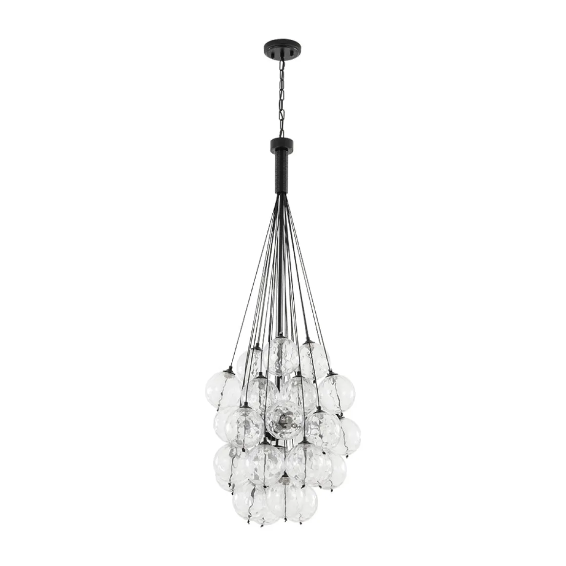 Glam Cluster Textured Water Glass Globe Bubble Chandelier