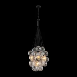 Glam Cluster Textured Water Glass Globe Bubble Chandelier