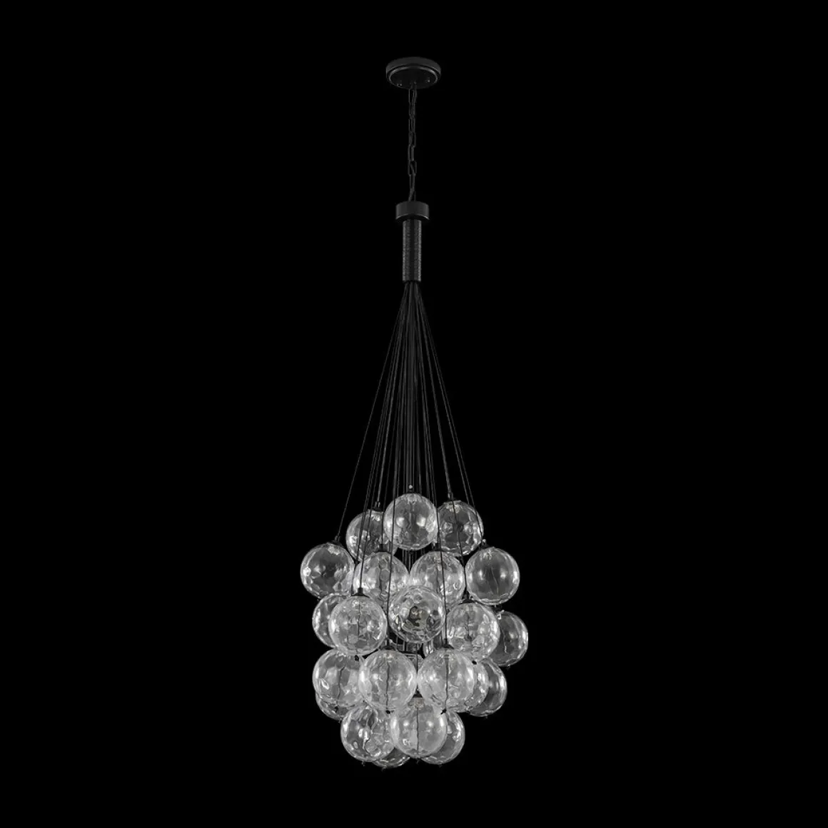 Glam Cluster Textured Water Glass Globe Bubble Chandelier