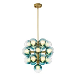 Glam Cluster White Blue Glass Bubble Tiered Chandelier