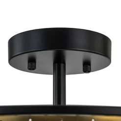 Glam Crystal Drum Round Semi Flush Ceiling Light