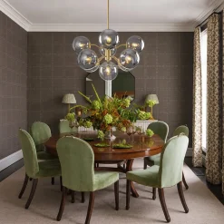 Glam Dark Pearl Smoked Glass Globe Bubble Sputnik Chandelier