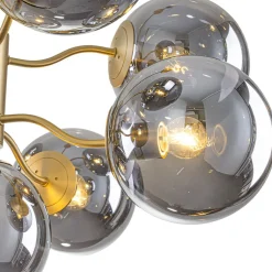 Glam Dark Pearl Smoked Glass Globe Bubble Sputnik Chandelier