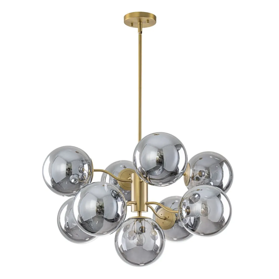 Glam Dark Pearl Smoked Glass Globe Bubble Sputnik Chandelier
