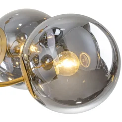 Glam Dark Pearl Smoked Glass Globe Bubble Sputnik Chandelier