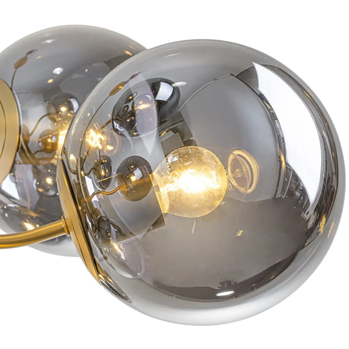 Glam Dark Pearl Smoked Glass Globe Bubble Sputnik Chandelier