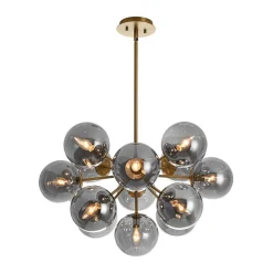 Glam Dark Pearl Sputnik Smoked Glass Bubble Chandelier Light Fixture