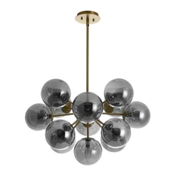 Glam Dark Pearl Sputnik Smoked Glass Bubble Chandelier Light Fixture