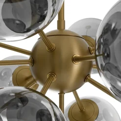 Glam Dark Pearl Sputnik Smoked Glass Bubble Chandelier Light Fixture