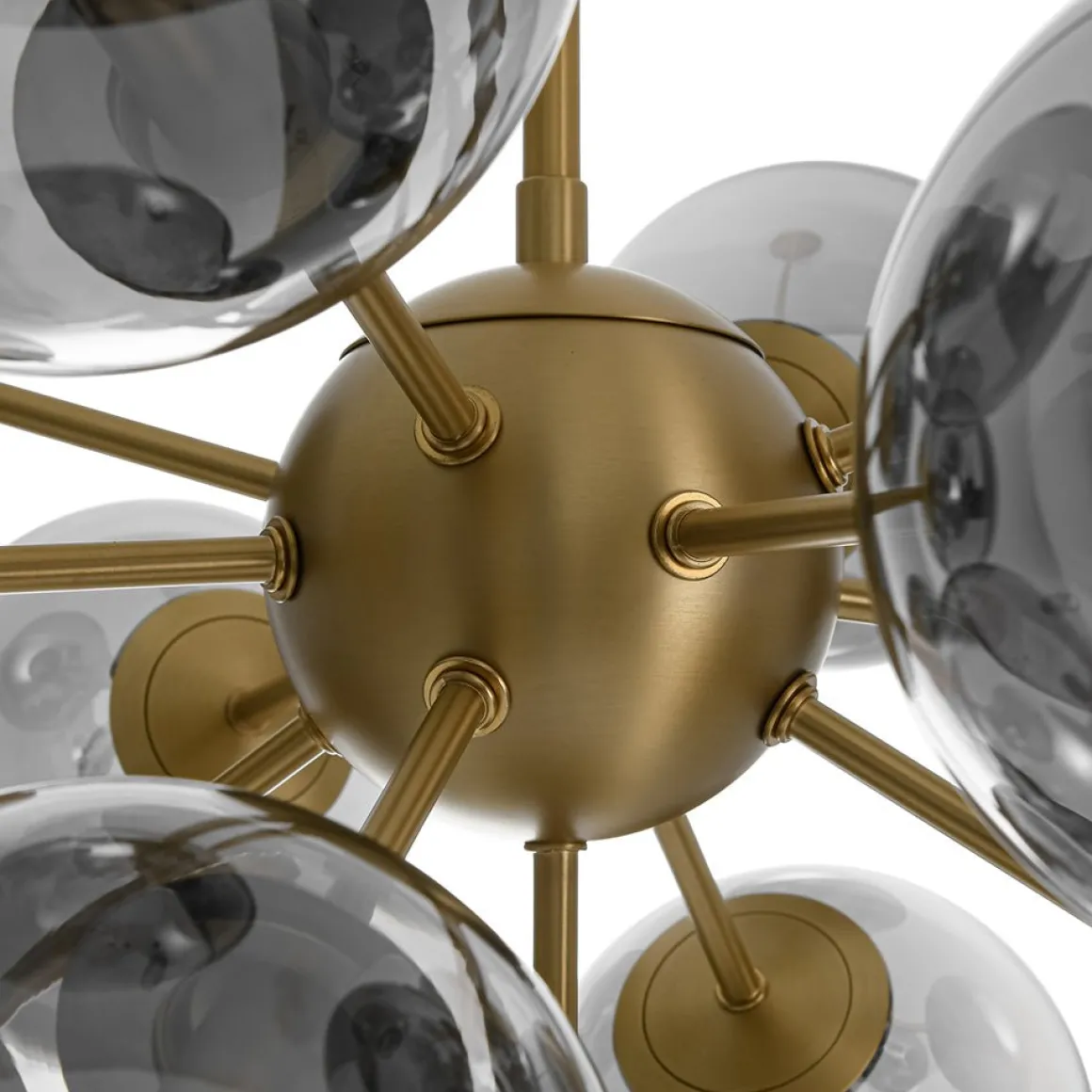 Glam Dark Pearl Sputnik Smoked Glass Bubble Chandelier Light Fixture
