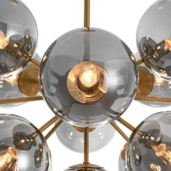Glam Dark Pearl Sputnik Smoked Glass Bubble Chandelier Light Fixture