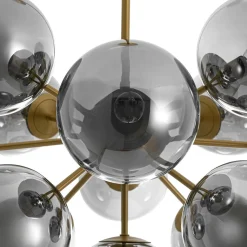 Glam Dark Pearl Sputnik Smoked Glass Bubble Chandelier Light Fixture