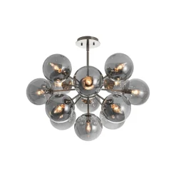 Glam Dark Pearl Sputnik Smoked Glass Bubble Chandelier Light Fixture