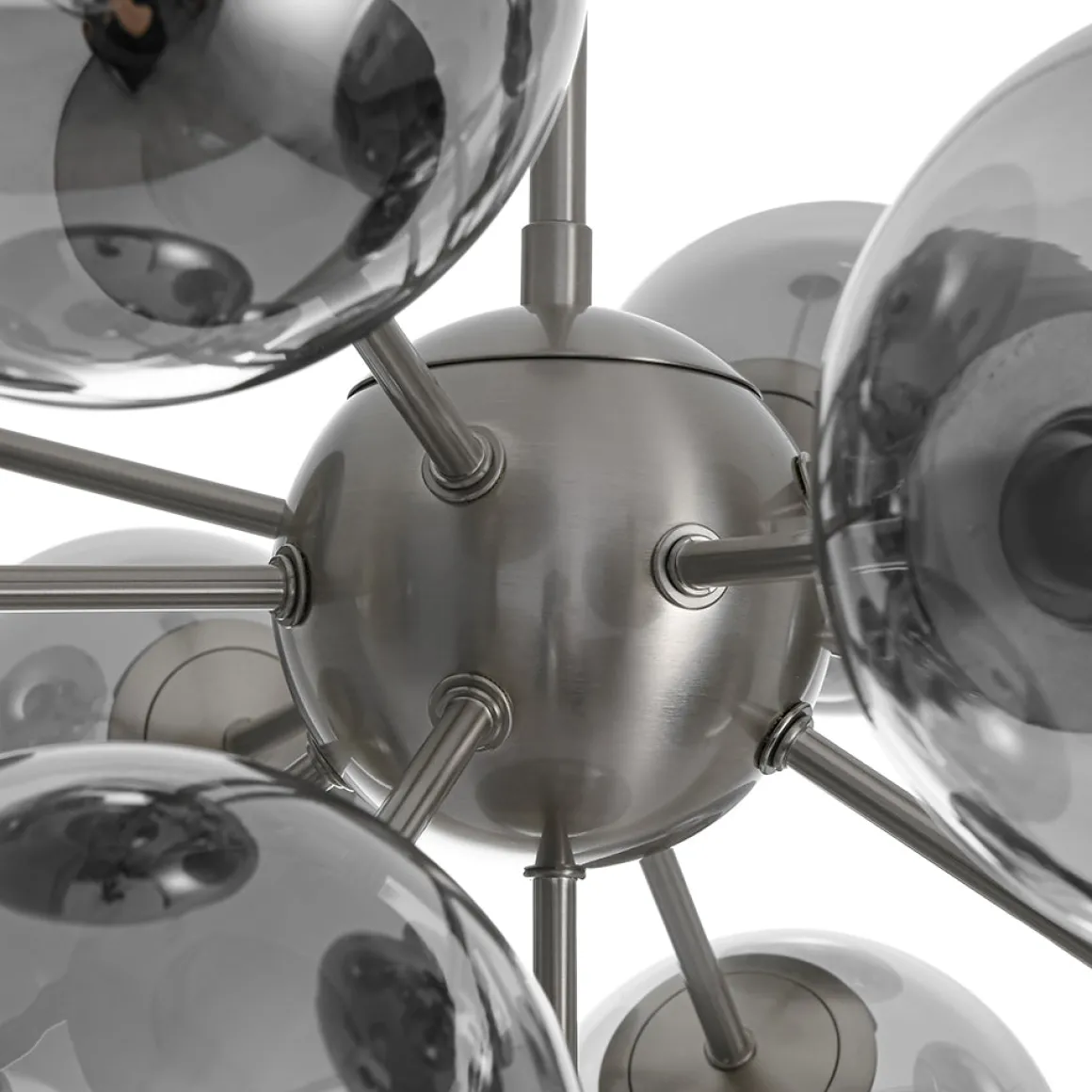 Glam Dark Pearl Sputnik Smoked Glass Bubble Chandelier Light Fixture