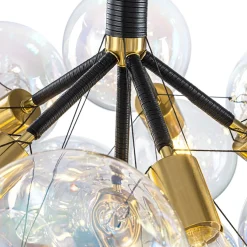 Glam Iridescent Glass Cluster Bubble Semi Flush Chandelier