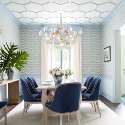 Glam Iridescent Glass Globe Cluster Bubble Chandelier