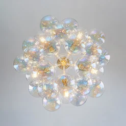 Glam Iridescent Glass Globe Cluster Bubble Chandelier