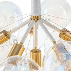 Glam Iridescent Glass Globe Cluster Bubble Chandelier