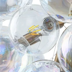 Glam Iridescent Glass Globe Cluster Bubble Chandelier