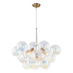 Glam Iridescent Glass Globe Cluster Bubble Chandelier