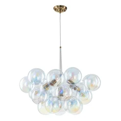 Glam Iridescent Glass Globe Cluster Bubble Chandelier