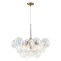 Glam Iridescent Glass Globe Cluster Bubble Chandelier