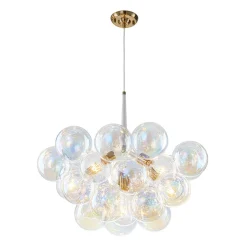 Glam Iridescent Glass Globe Cluster Bubble Chandelier