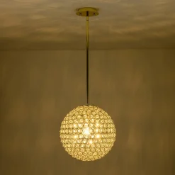 Glam Jewel Polished Gold Crystal Globe Chandelier