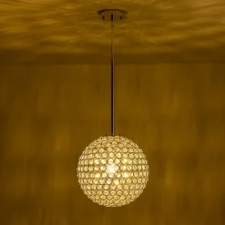 Glam Jewel Polished Gold Crystal Globe Chandelier
