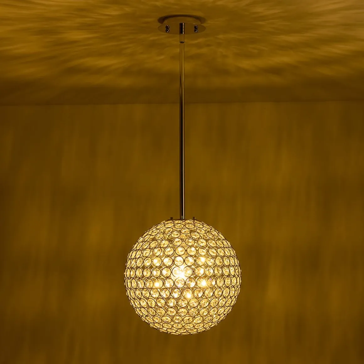 Glam Jewel Polished Gold Crystal Globe Chandelier