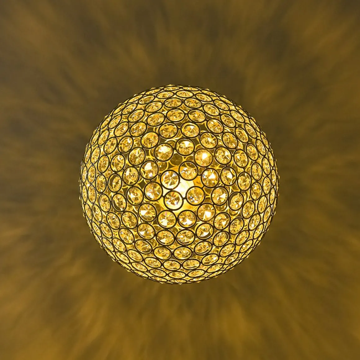 Glam Jewel Polished Gold Crystal Globe Chandelier
