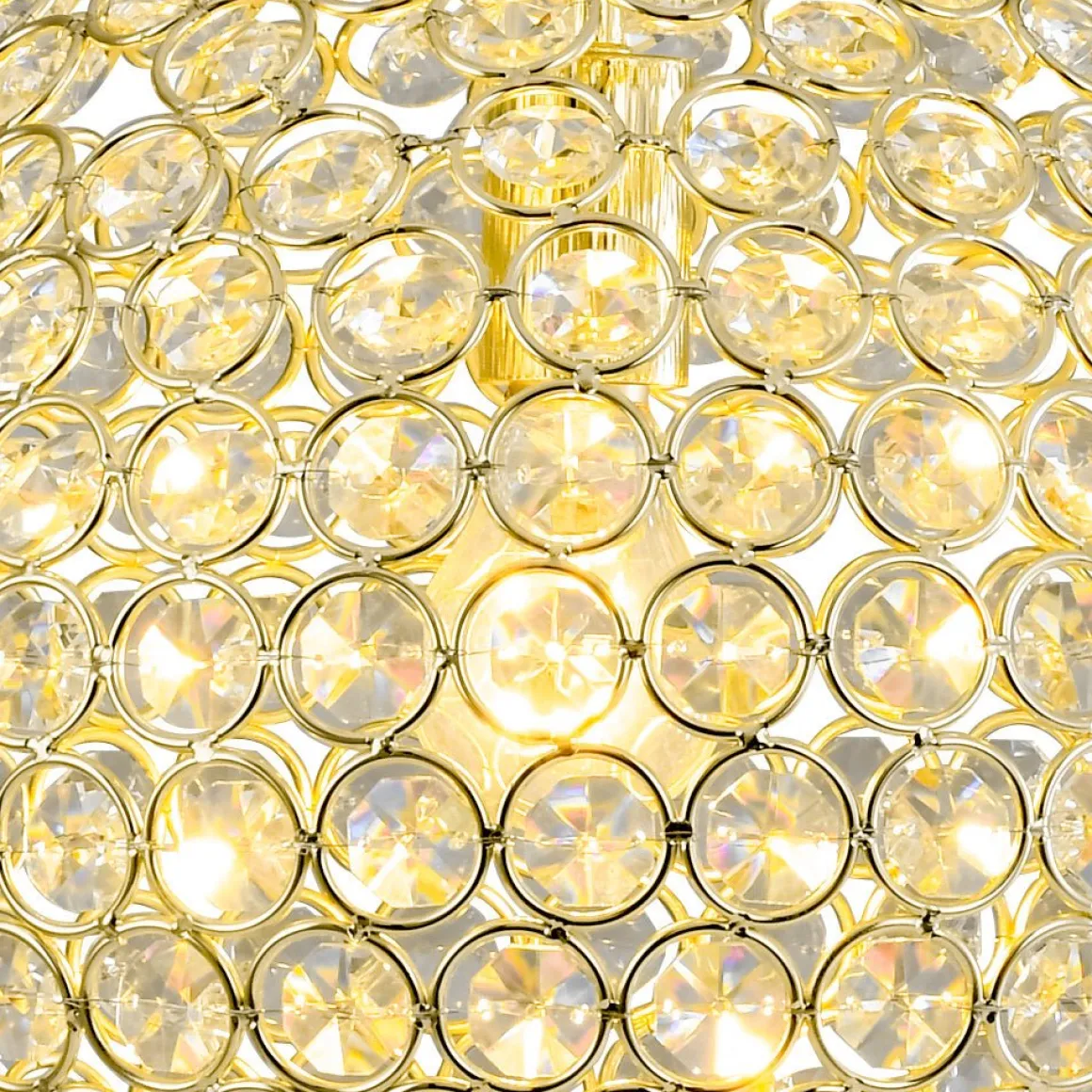 Glam Jewel Polished Gold Crystal Globe Chandelier