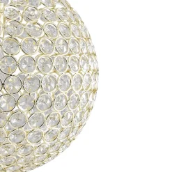 Glam Jewel Polished Gold Crystal Globe Chandelier