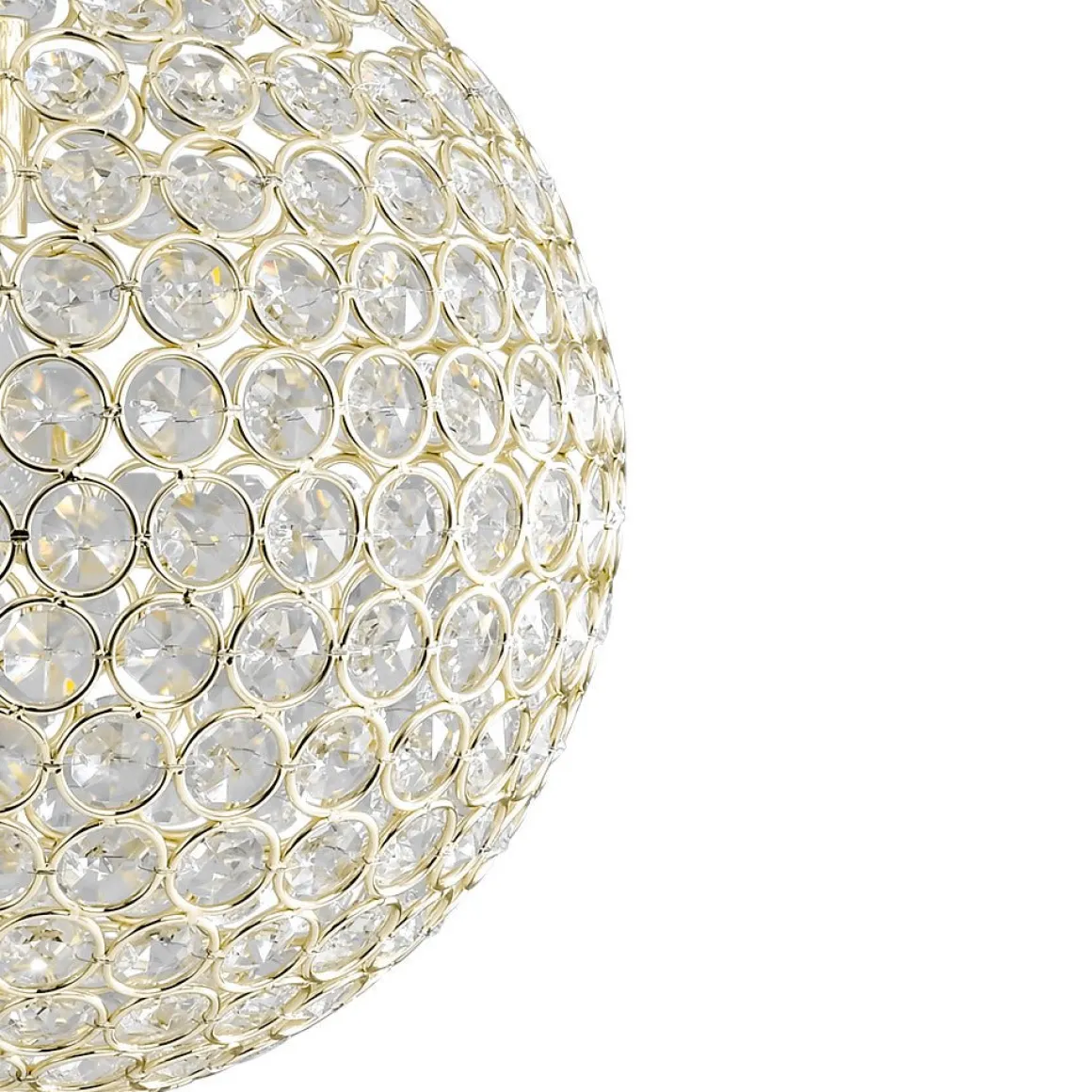 Glam Jewel Polished Gold Crystal Globe Chandelier