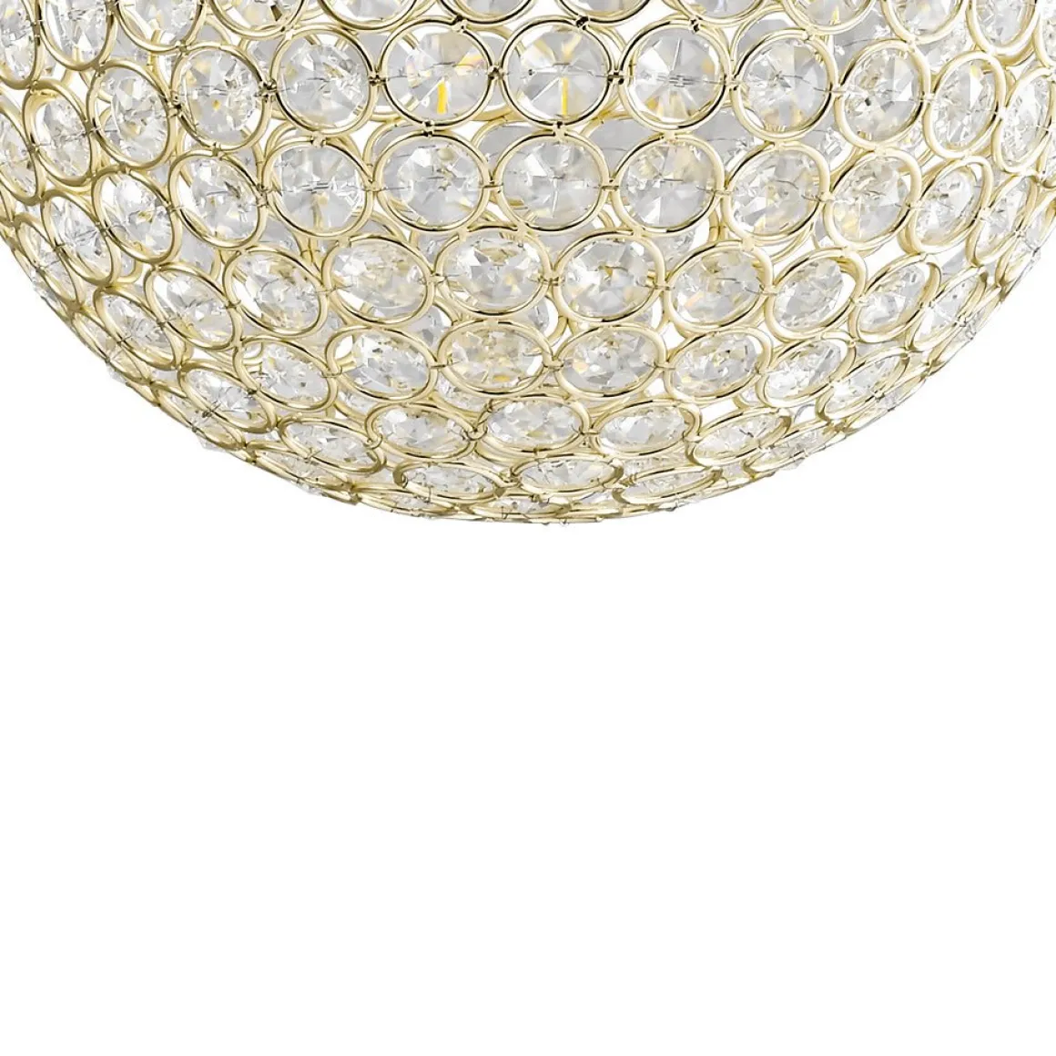 Glam Jewel Polished Gold Crystal Globe Chandelier