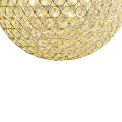 Glam Jewel Polished Gold Crystal Globe Chandelier