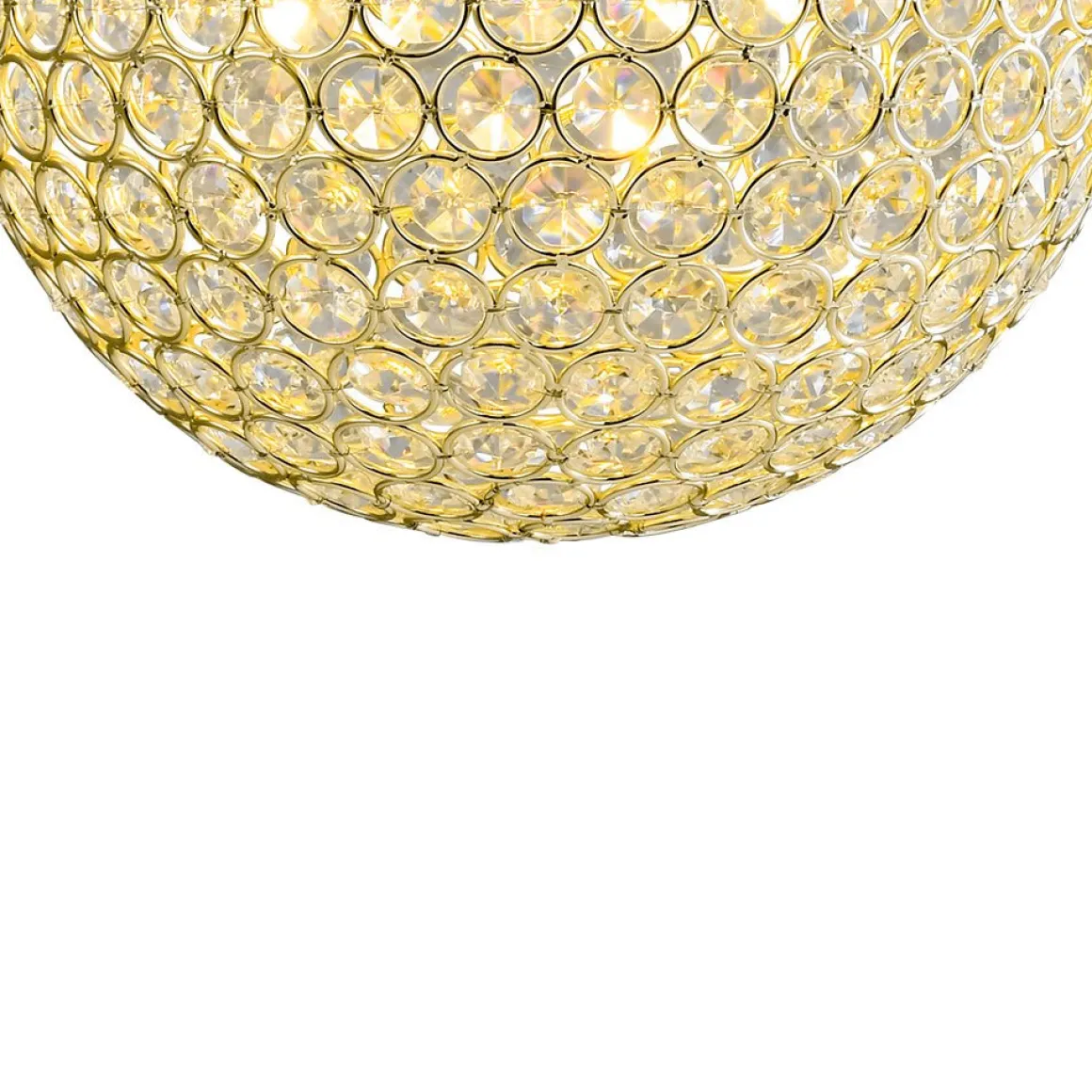 Glam Jewel Polished Gold Crystal Globe Chandelier