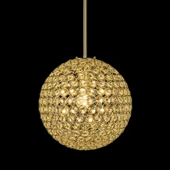 Glam Jewel Polished Gold Crystal Globe Chandelier