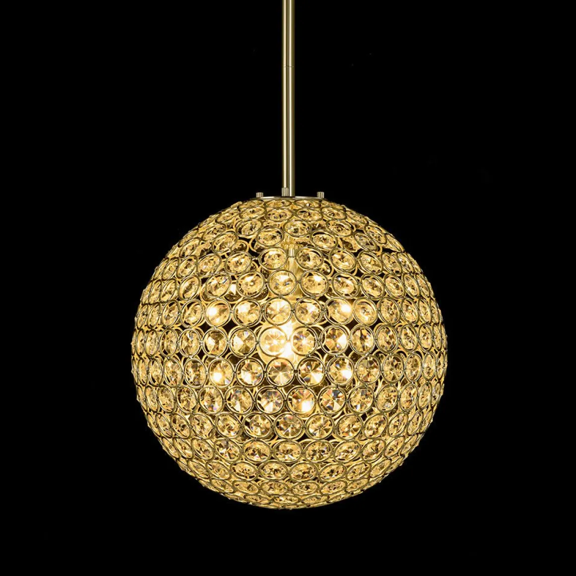 Glam Jewel Polished Gold Crystal Globe Chandelier