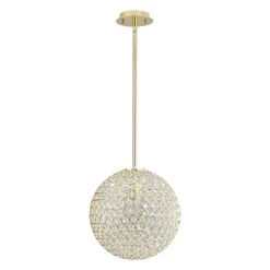 Glam Jewel Polished Gold Crystal Globe Chandelier