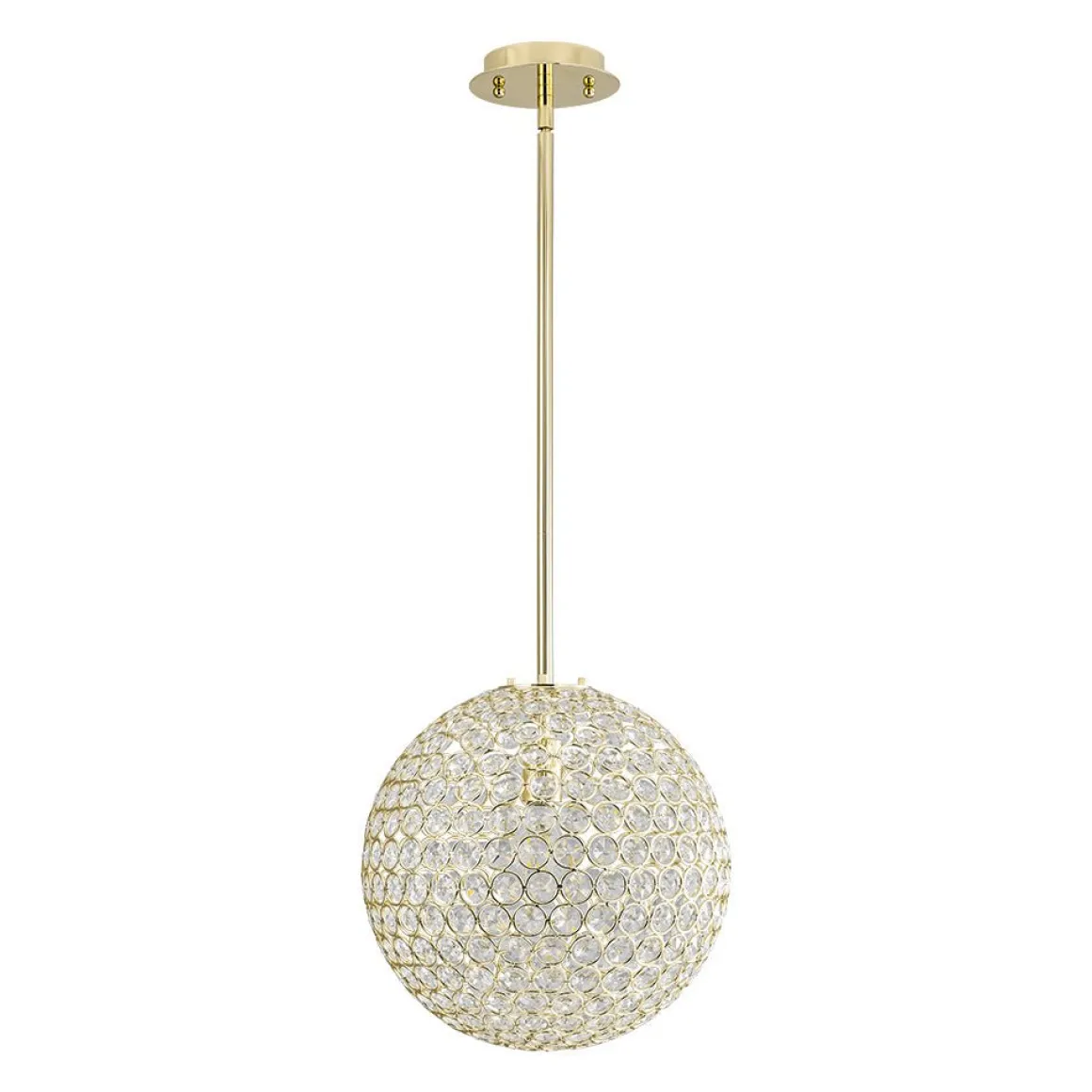 Glam Jewel Polished Gold Crystal Globe Chandelier